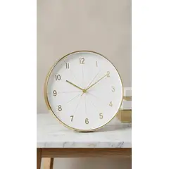 GENERICO - RELOJ DE PARED BLANCODORADO 30X30