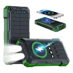 SANC - Cargador Solar Portátil 40000mAh Con Carga Rápida 22.5W Inalámbrica