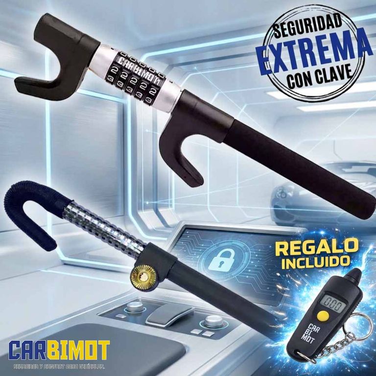 SEGURO BLOQUEO TRABA PEDAL TIMON VOLANTE ANTIRROBO VEHICULAR