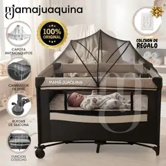 Baby - Cuna Corral de Lujo «ROMI» Beige con Colchón
