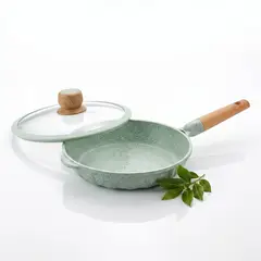 ALEMANGRUNF - Sartén 24cm Antiadherente con Tapa Multiuso Cocina Menta