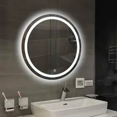 GENERICO - Espejo LED Redondo 60x60 Antiempañante J-01 Moderno Baño