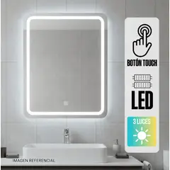 GENERICO - Espejo LED Rectangular 60x80 Antiempañante J-07 Moderno Baño