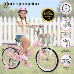 Velox - Bicicleta Campera para Niña Aro 16 «BETTY II» con Canasta Light Pink