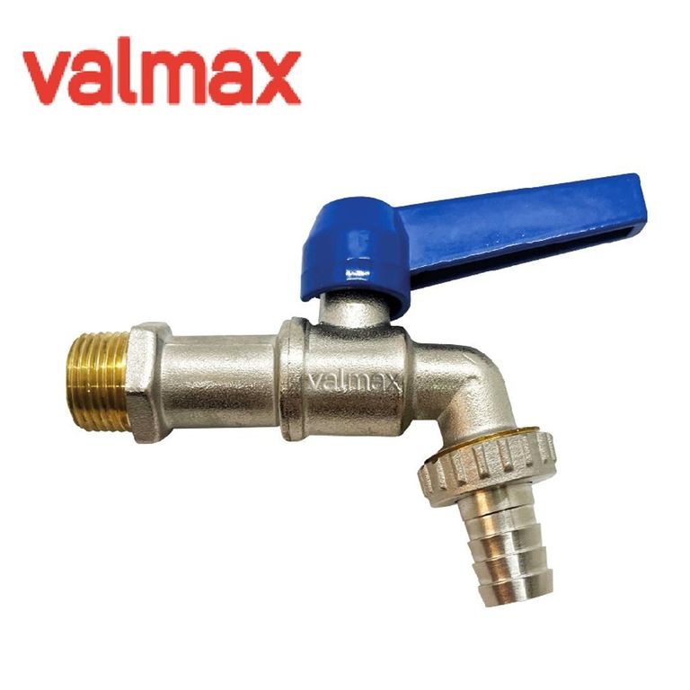 CAÑO LLAVE DE JARDÍN DE BRONCE 1/2" MANGO AZUL ROBUSTO PESADO - VALMAX
