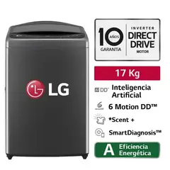 LG - Lavadora LG 17 Kg AI DD Carga Superior Negro WT17BV6