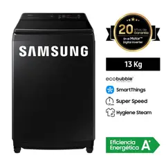 SAMSUNG - Lavadora Samsung Ecobubble 13KG WA13CG5441BVPE - Color Negro