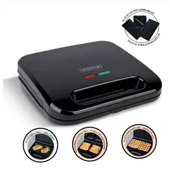 WHITELINE - Sandwichera Placas Intercambiables 3 en 1 Whiteline