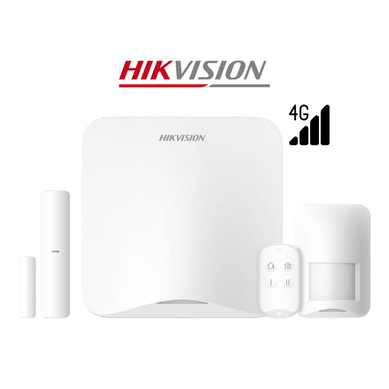 Kit Antirrobo Hikvision AX HOME DS-PA201PS-KIT-16WBA-LA 4G 16 Zonas Panel Sensor PIR Contacto Control