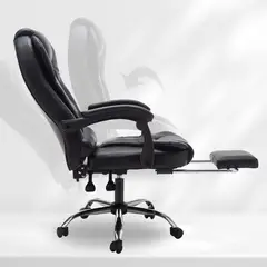 PET MOOD - Silla Oficina Gerencial Ejecutiva Reclinable Con Reposa Pies Color Negro