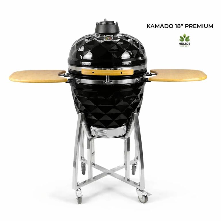 Kamado Diamond 18″ Parrilla en color Negro con Accesorios