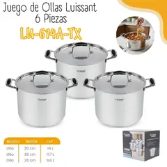 LUISSANT - Juegos de Ollas De Acero Luissant LU-614A-T
