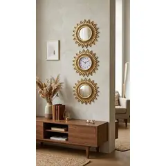 GENERICO - SET DE RELOJ CON ESPEJOS DORADO