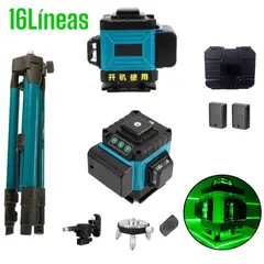 OEM - Nivel Láser 4D 360° 16 Líneas Verdes: Autonivelante con Trípode, Control Remoto y Soporte