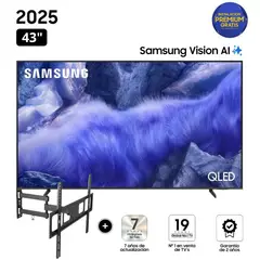 SAMSUNG - Televisor Samsung QLED 43 Visión AI Smart TV QN43QEF1 + Rack Giratorio