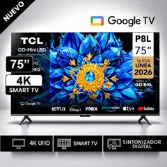 TCL - Televisor Tcl 75 Qd Miniled 4k 75P8L Google TV