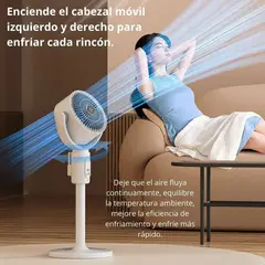 OEM - Ventilador Silencioso Vertical Recargable 180° 3 Alturas 5 Velocidades con Control Remoto KS-F1