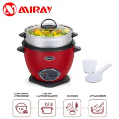 MIRAY - Arrocera Con Vaportizador Miray OM-T359RV 1.5 Litros - Rojo