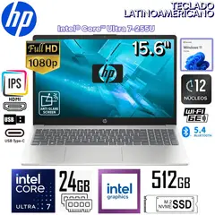 HP - Laptop HP 15-FD2373LA Intel Core Ultra 7 255U 24GB RAM 512GB SSD 15.6" FHD - Plateado