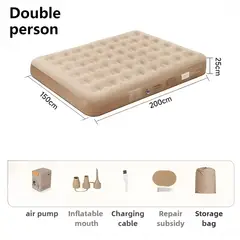 OEM - Colchón Inflable Automático Recargable 2 Plazas 200x150 cm