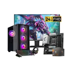 Msi - PC GAMER Ryzen 7 8700G  32GB RAM DDR5  1TB SSD Gen4  Monitor 144Hz IPS  Kit 4 en 1 + Estabilizador