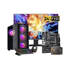 GIGABYTE - PC GAMER AMD Ryzen 7 8700G  32GB RAM DDR5  512GB SSD  Monitor 144Hz IPS  Kit 4-en-1 + Estabilizador