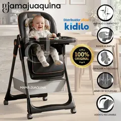 Baby - Silla de Comer Plegable «NESSY» Kidilo de Lujo Black
