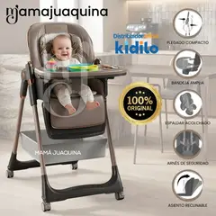 BABY - Silla de Comer Plegable «NESSY» Kidilo de Lujo Coffee