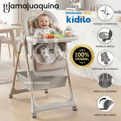 BABY - Silla de Comer Plegable «NESSY» Kidilo de Lujo Light Gray