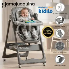 Baby - Silla de Comer Plegable «ARELY» Kidilo de Lujo Gray