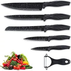 GENERICO - Set de cuchillos de cocina juego de 6 piezas acero inoxidable