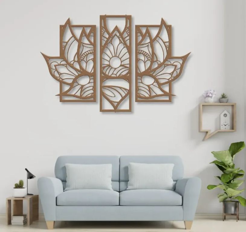 CUADRO DECORATIVO MDF FLOR DE LOTO