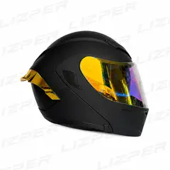 XTREME - CASCO PARA MOTO XTREME NEGRO VISOR DORADO DIA Y NOCHE TALLA XL