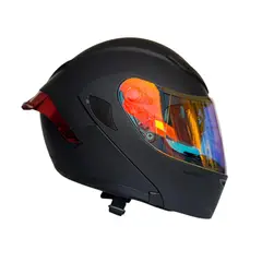 XTREME - CASCO PARA MOTO XTREME NEGRO VISOR ROJO DIA Y NOCHE TALLA L