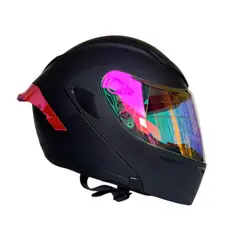 XTREME - CASCO PARA MOTO XTREME NEGRO VISOR ROSA DIA Y NOCHE TALLA L