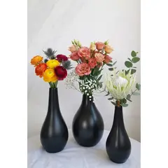 DECORA FLORES - FLORERO ITALIA L - NEGRO