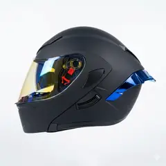 XTREME - CASCO PARA MOTO XTREME NEGRO VISOR AZUL DIA Y NOCHE TALLA L