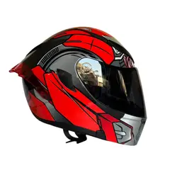 XTREME - CASCO PARA MOTO XTREME ROJO VISOR OSCURO TALLA XL