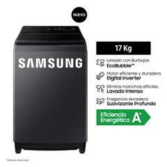 SAMSUNG - Lavadora Samsung 17KG EcoBubble WA40F17E7CPE Gris Grafito