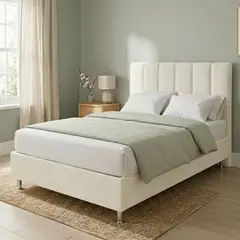 TODO SOBRE HOGAR - Cama Box Tarima Essenza + Cabecera Malva 1.5 Plazas - Blanco