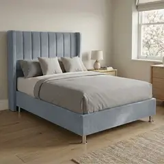 TODO SOBRE HOGAR - Cama Box Tarima Essenza + Cabecera Duna 2 Plazas - Gris Claro