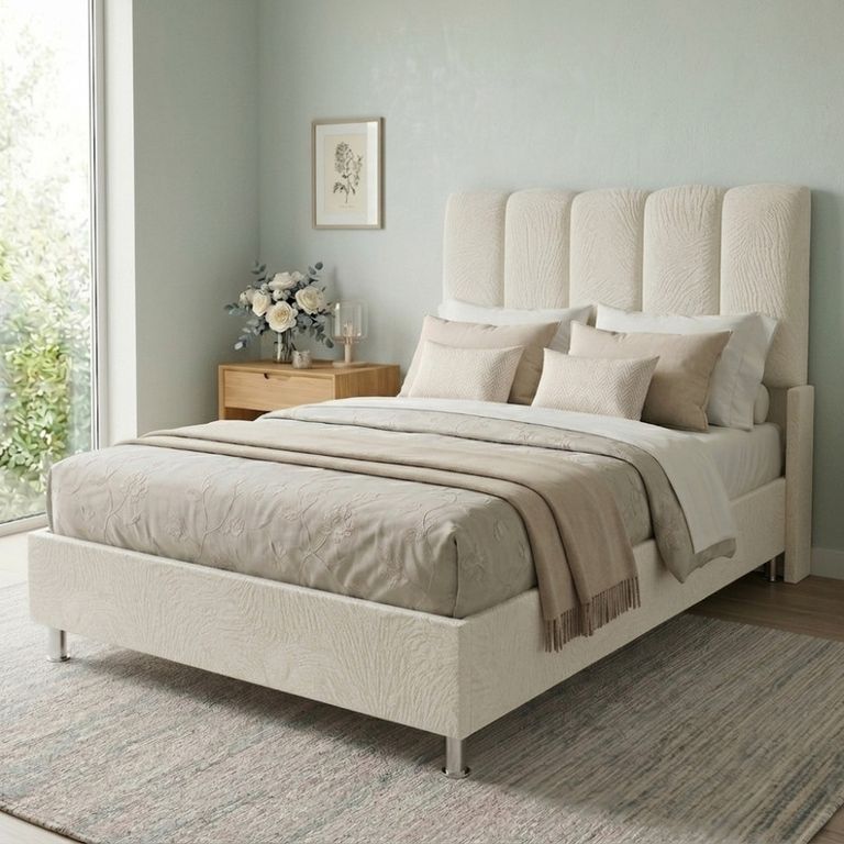 Cama Box Tarima Essenza + Cabecera Nube 2 Plazas - Blanco