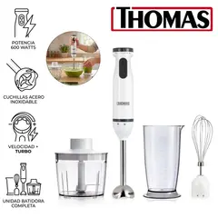 Thomas - Licuadora de Inmersión Thomas TH-8725 600 Watts Mezclar o Licuar Alimentos Directamente