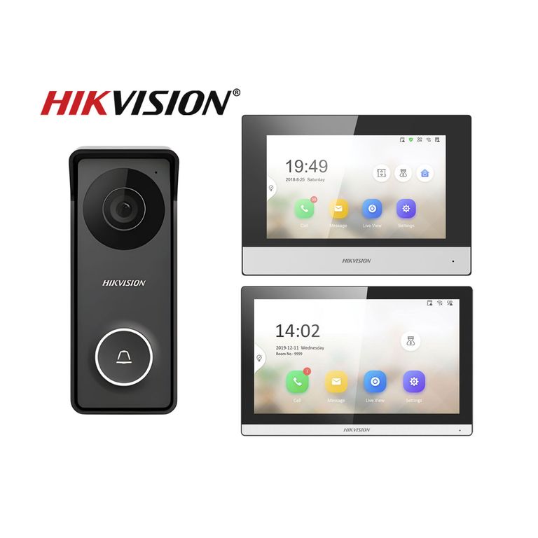 Kit Videoportero Híbrido DS-KIS313-P Hikvision 1 Pantalla táctil HD Control App