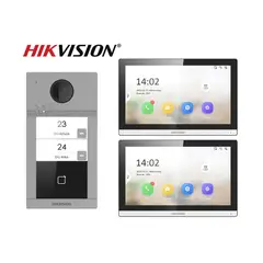 Hikvision - Frente de Videoportero DS-KV8213 Hikvision Cámara 2MP 2 Pantallas 2 Botón Llamada