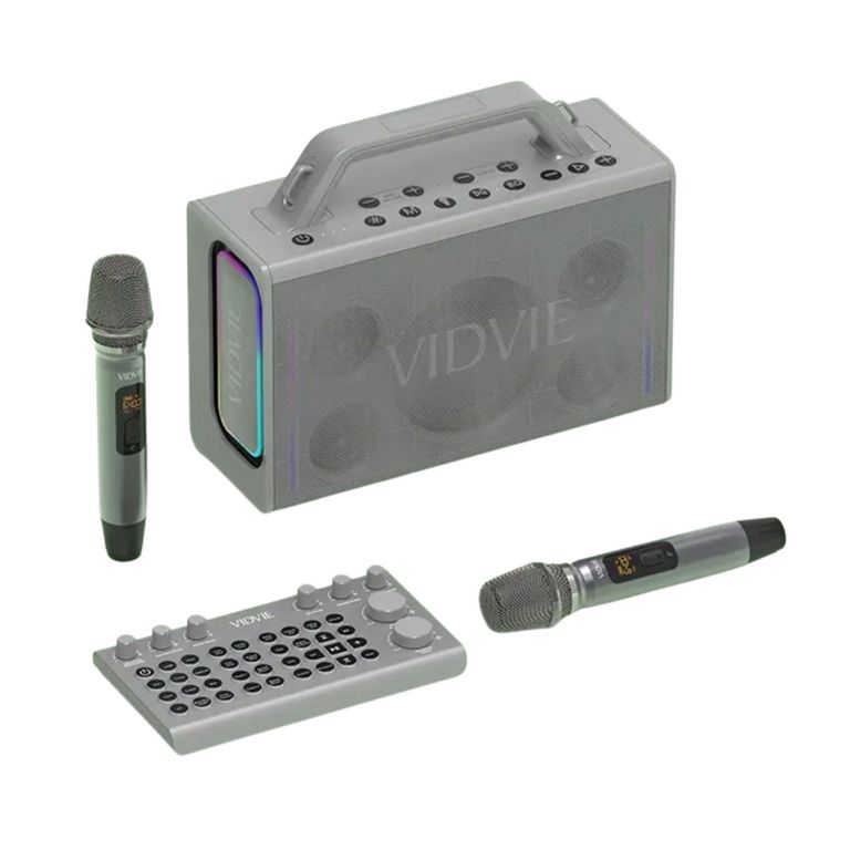 Parlante Karaoke Vidvie XL-SP924 200W Incluye 2 Micrófonos Inalámbricos y Batería 20000mAh