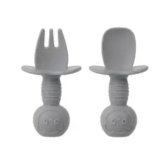 GENERICO - Set de 2 pcs Pre Cucharada y Cubierto de Osito con Tope Plomo c Estuche