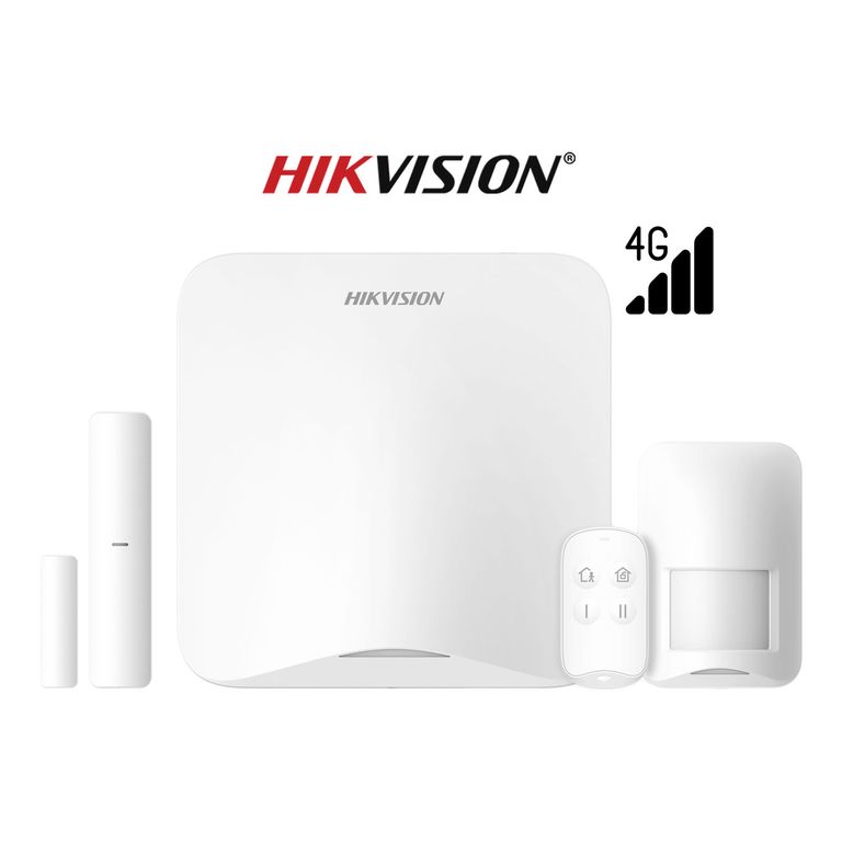 Kit Antirrobo AX HOME DS-PA201PS-KIT-16WBA-LA Hikvision 4G 16 Zonas Panel PIR Contacto Control