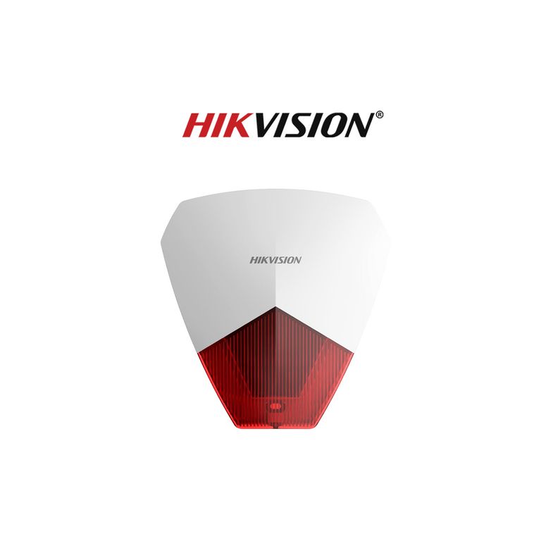 Sirena DS-PS1-R Hikvision 105dB Sonido Flash LED IP54 Cableado