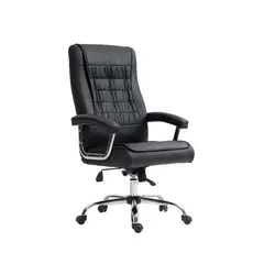 VENSO - Silla De Oficina Ergonómica Presidencial Rta-2024S Venso Negro Ecocuero.